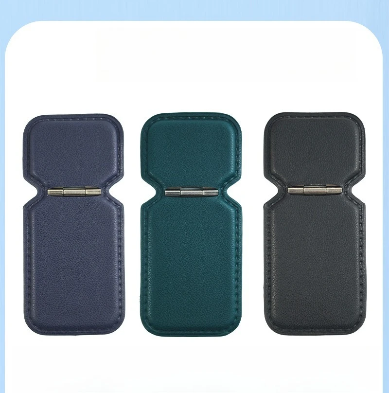 حاملي الهاتف الجلدية تصميم فتحة بطاقة قابلة للطي المحمولة المخفية الخلفية جبل سطح المكتب عرض الفيديو ملحقات الملف الشخصي النحيف