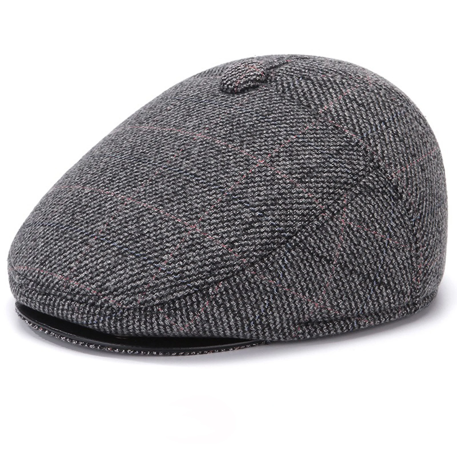 Vintage Baskenmütze Mütze Für Männer Herbst Winter Warme Lässige Zeitungsjunge Mütze Mode Freizeit Allgleiches Flache Wollmischung Hut