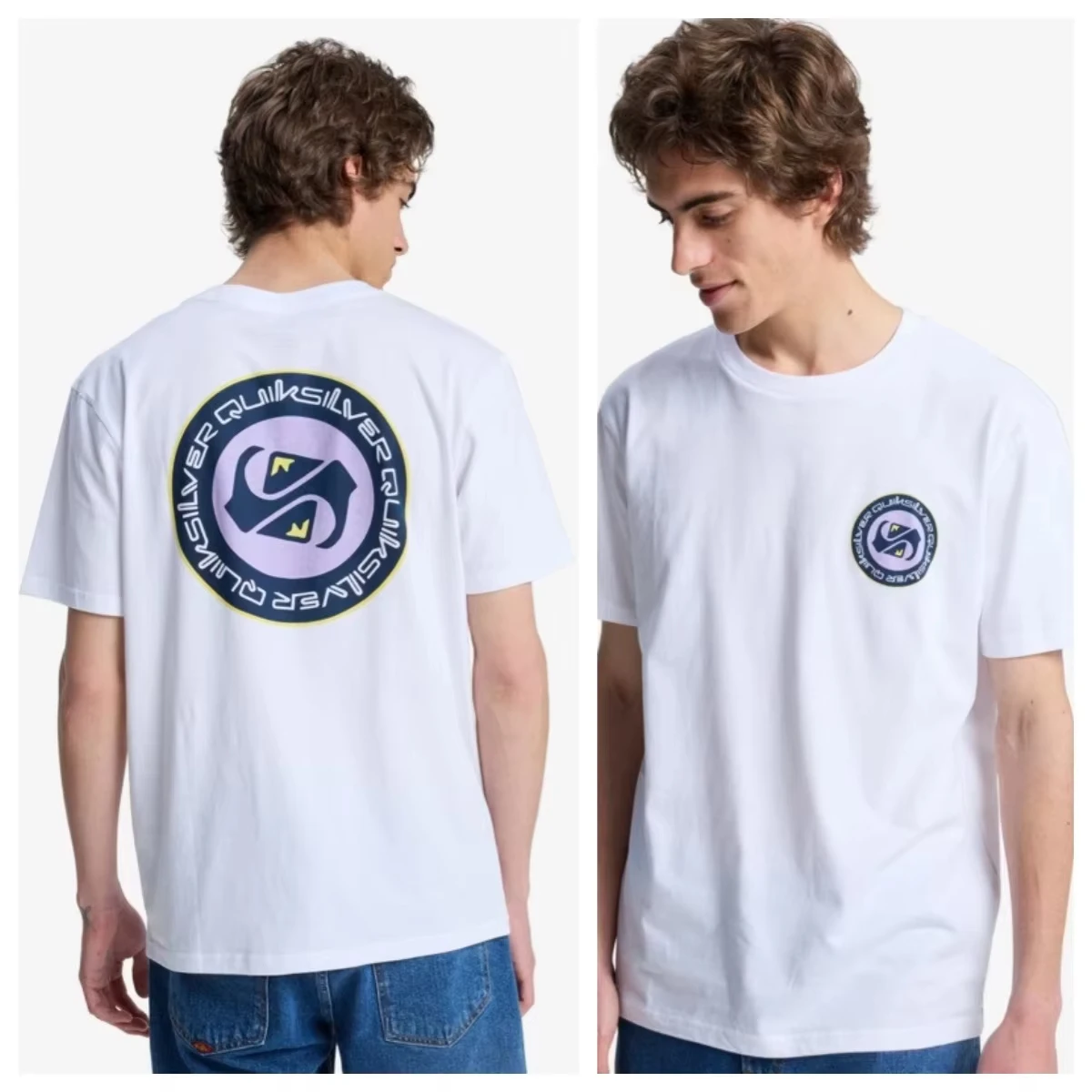 2026 Men's Oversized T Shirt Outdoor Surf Circular Emblem Graphic Print Short Sleeve Cotton Unisex Tee
