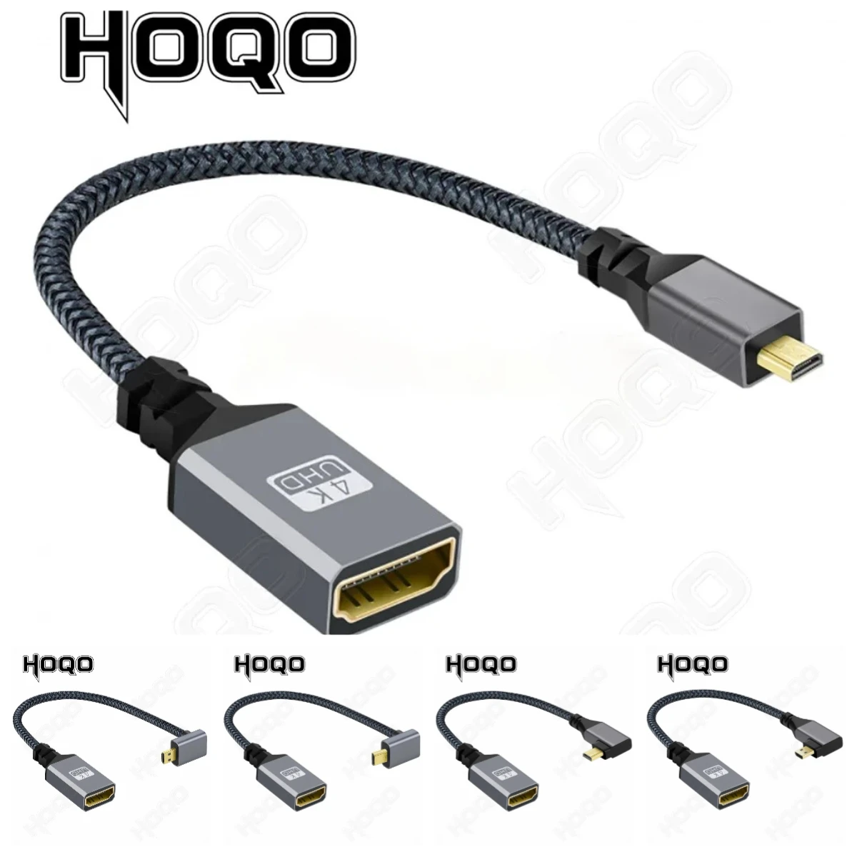 20cm 4k 60HZ Micro HDMI to HDMI female Cable Short HDMI extension cable for Tablet Camcorder MP4 Camera Display Braided Adapter
