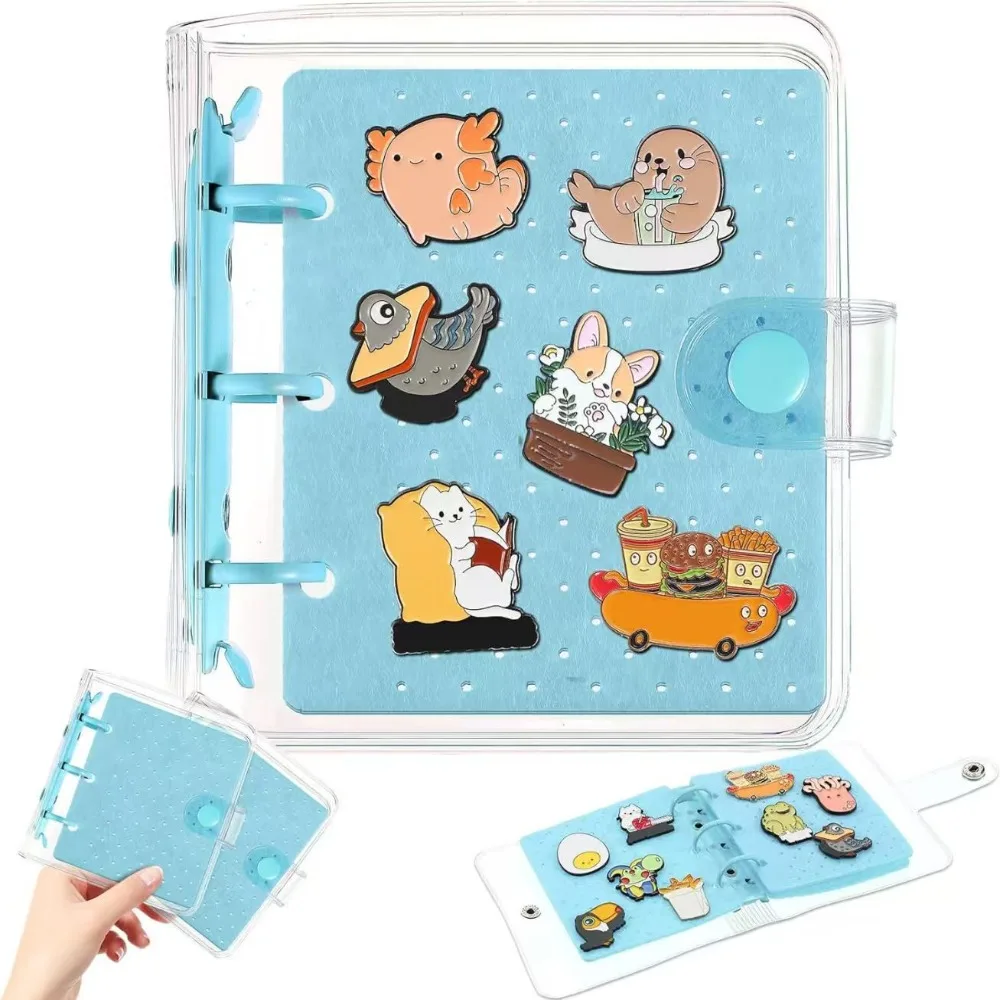 6 Pages Felt Brooch Storage Book Dust-proof Space Saving Brooch Display Board Portable Large Capacity Pin Storage Binder