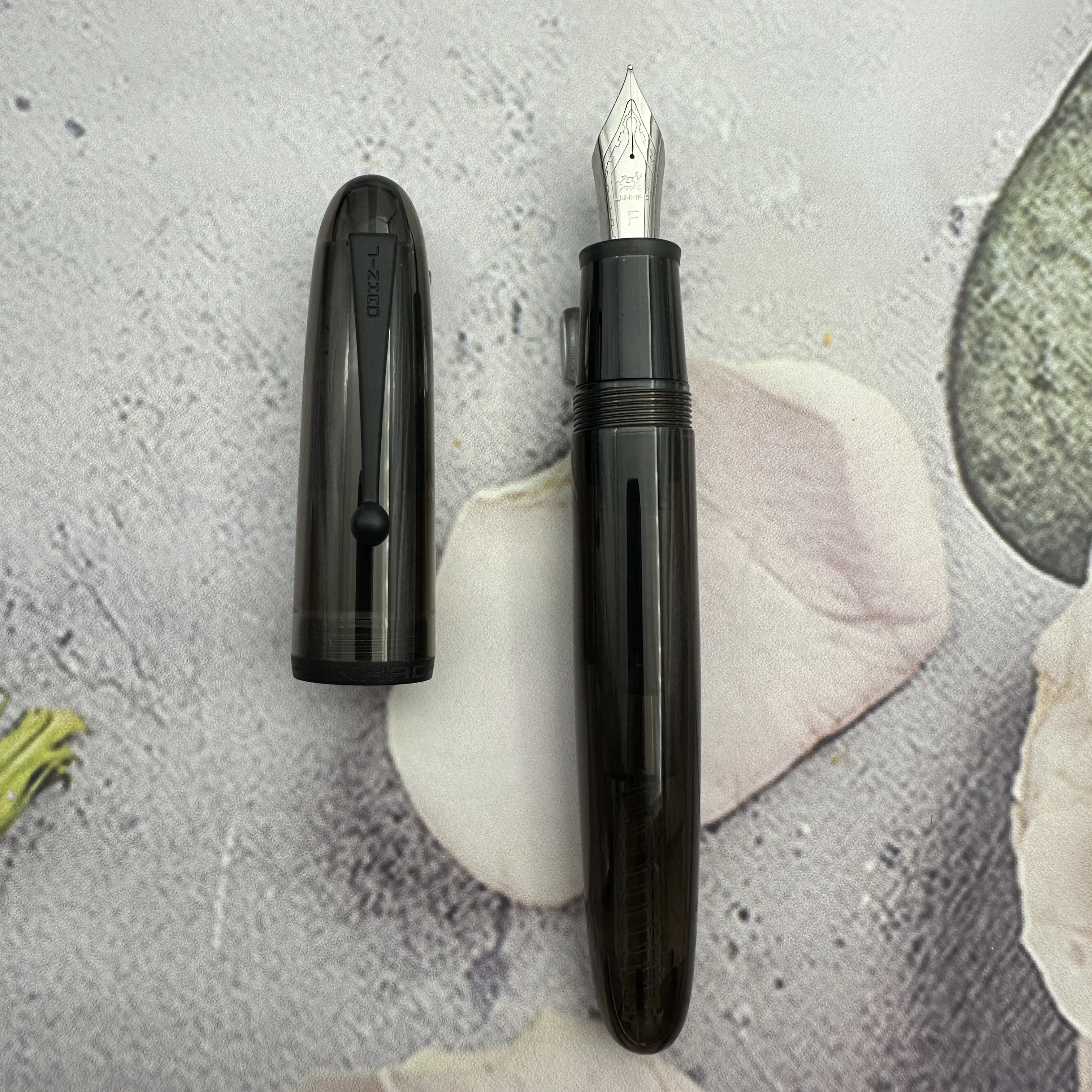 Pióro wieczne Jinhao 9019 Limited Transparent Black # Długopis biurowy z żywicy, duży rozmiar, wkład 8 EF/F/M, z dużym konwerterem. — zdjęcie produktu 3