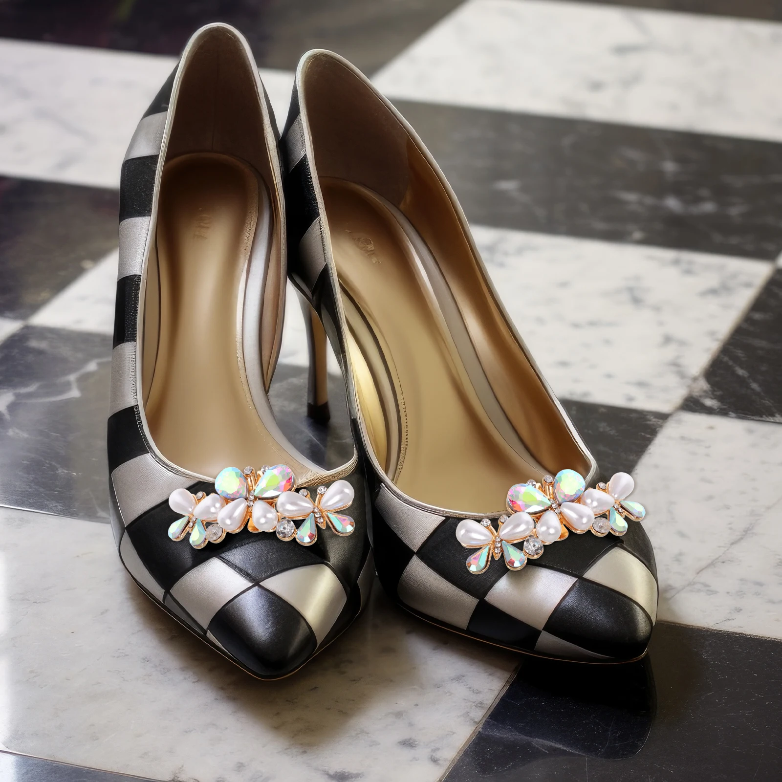 

1 Pair Crystal Shoe Clips Buckles Rhinestone Decorative Accessories Detachable Women'S High Heel Bridal Wedding Occasion Elegant