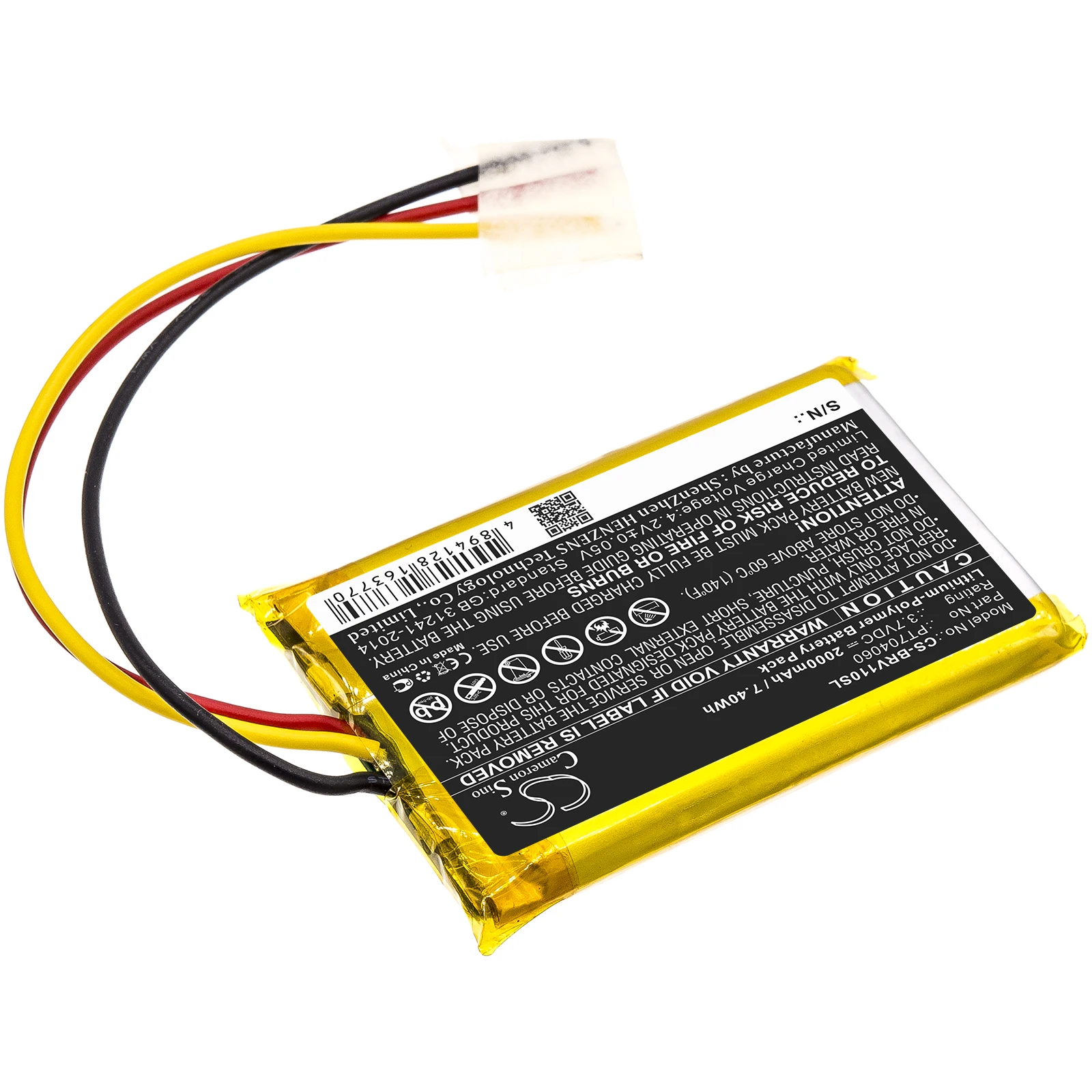 Cameron Sino 3.7V 2000mAh Speaker Battery PT704060 for Braven BRV-1S, BRV-1s Ultra Rugged +TOOL