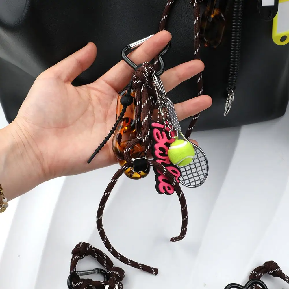 Hot Y2K Elegant Bag Hanging Decoration Christmas Couple Girl Gift Bread Weaving Rope Korean Charm Nylon Colorful  Handmade Rope