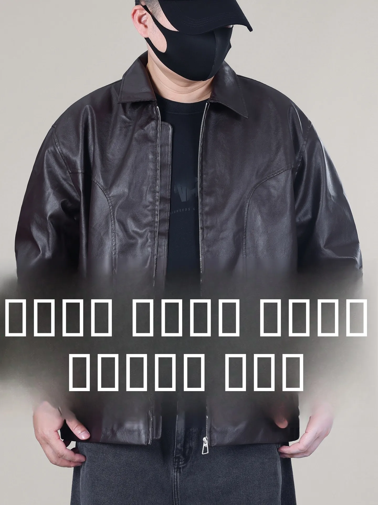 

plus Size PU Leather Jaet Men's Barn Sle Flip Collar Motorcycle Coat Trendy Brand Autumn Winter New Faion Thiened Lon...