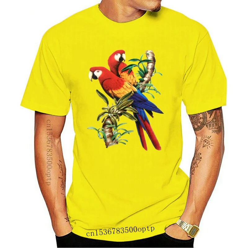 2022 New  Graphic Make A Tee Shirt Scarlet Macaws Avian Parrot Cockatoo Birds Mens Cotton T Shirt Stretch Make Custom T Shirts 0