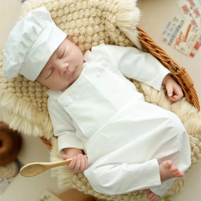 

Newborn Photography Props Costumes Baby Cosplay Chef Cooking Suits For 0-1 Months Baby Studio Photo Accessories