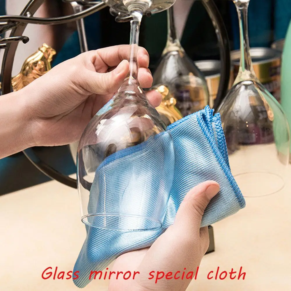 Magic Anti-grease Scouring Pad Microfiber Dish Cloth Rags Water Absorption Wipe Mirror Glass Cleaning Washing Towel