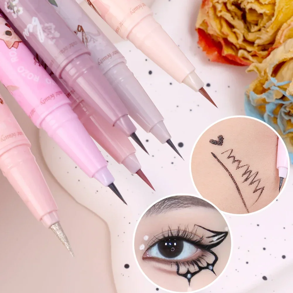 Matita Eyeliner liquido Glitter diamante ultrasottile Eyeliner impermeabile ad asciugatura rapida penna per ciglia inferiore a lunga durata occhi trucco cosmetico