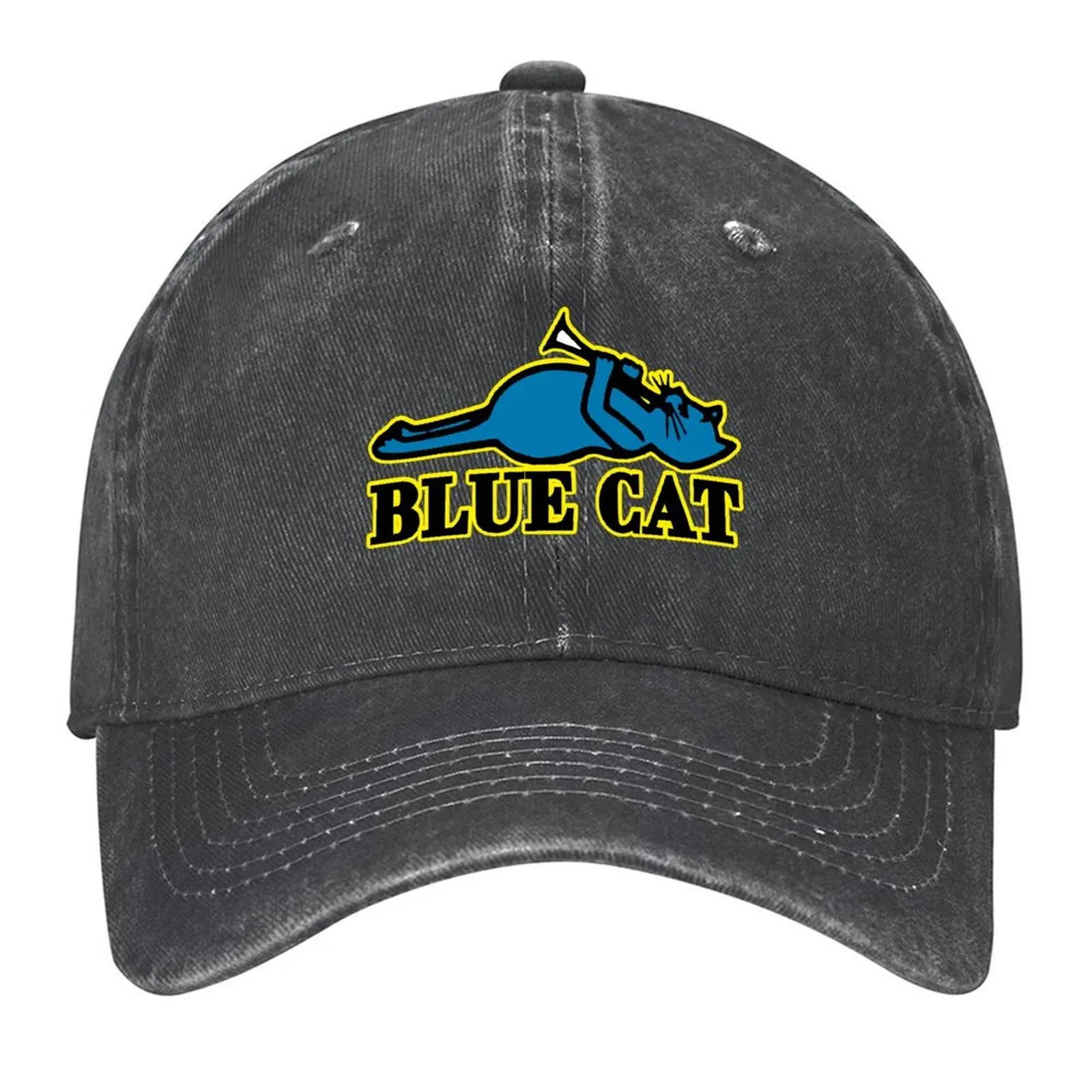 

Blue Cat Jazz Print Baseball Cap Golf Hat Man Vintage Designer Hat Custom Cap Elegant Women's Hats Men's
