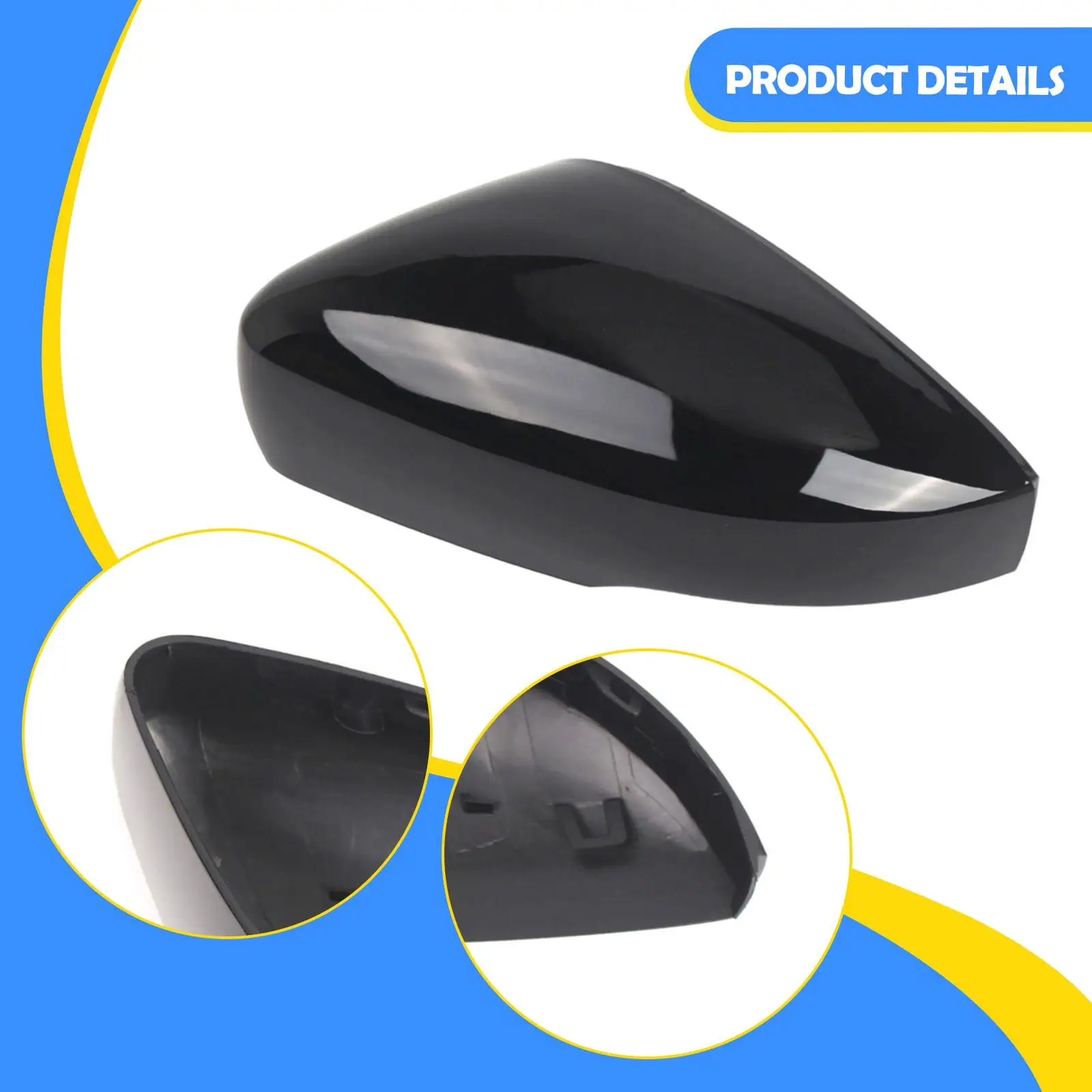 Left Side Mirror Cover Cap 6R0857537C Decoration Elegant Automotive Accessory Maintenance Rearview Mirror Cover for MK5