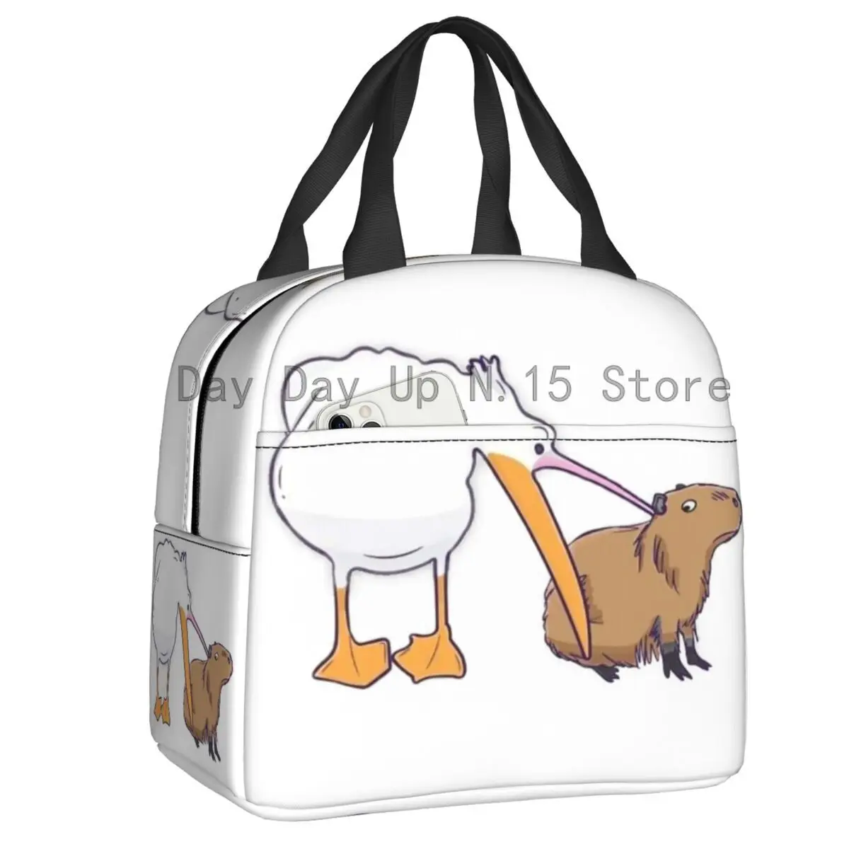 

Capybara Try To Eat Resuable Lunch Box Women Waterproof Cooler Thermal Food Insulated Lunch Bag Kids School Children