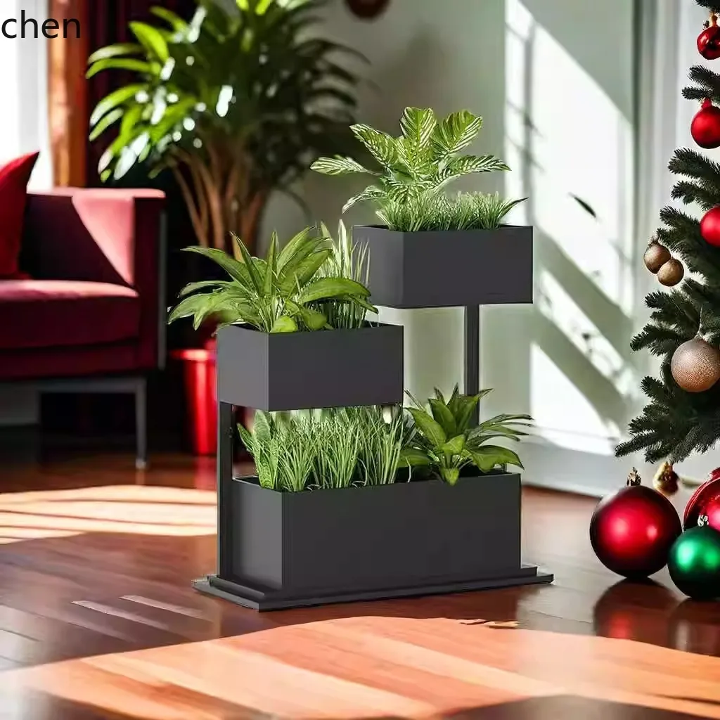 YFY  Indoor Iron Art Flower Box Creative Flower Stand Restaurant  Simple Combination Mobile Outdoor Fence Metal Flower Tray