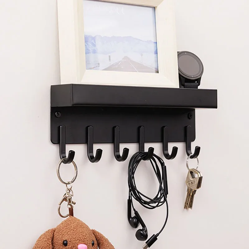 Wall Mounted Clothes Rack Key Hook Storage Racks Entrance Foyer Hook Creative Metal Clothes Hooks