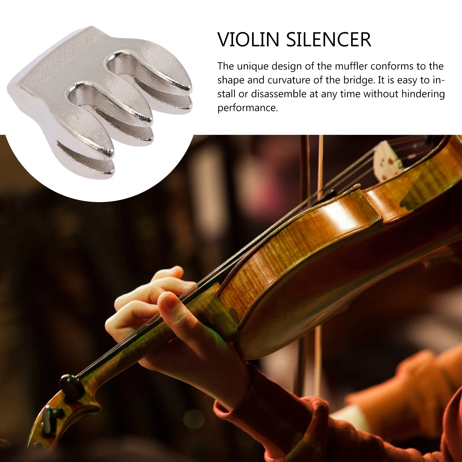 

Violin Mute Metal Violin Accessories For Silent Practice Noise Reducing Fiddle Mute Device Instrument Fitting Silencers