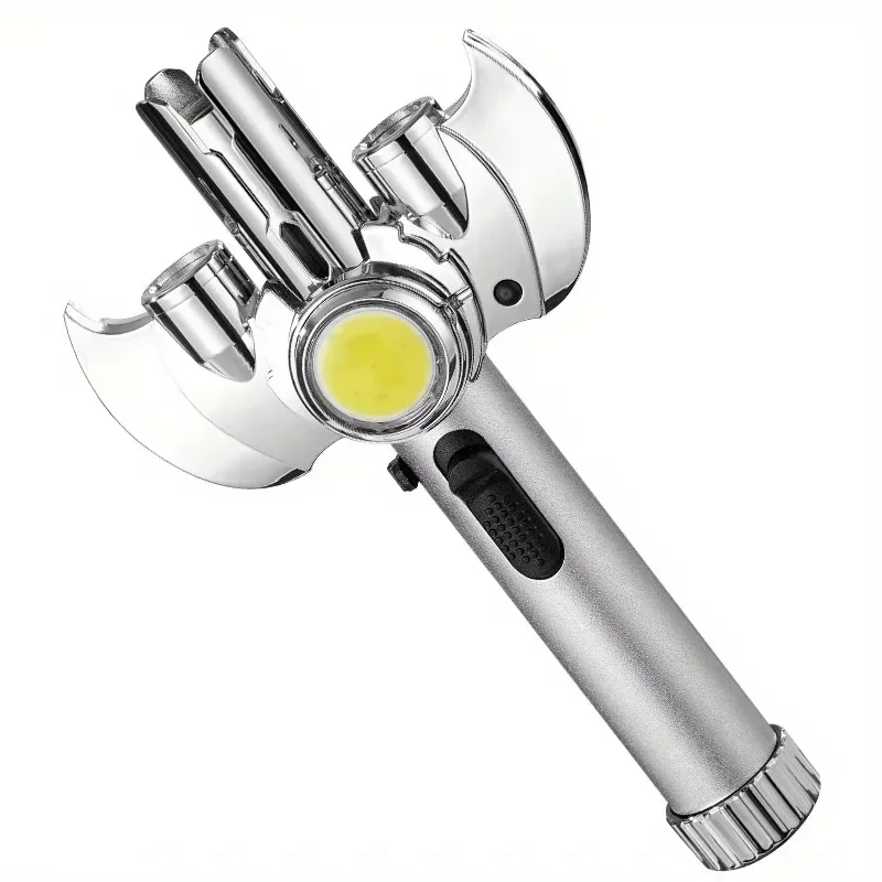 ولاعة غاز معدنية متعددة الأغراض على طراز السيف الضوئي، شعلة نفاثة قوية، ولاعة مقاومة للرياح في الهواء الطلق مع إضاءة COB #6