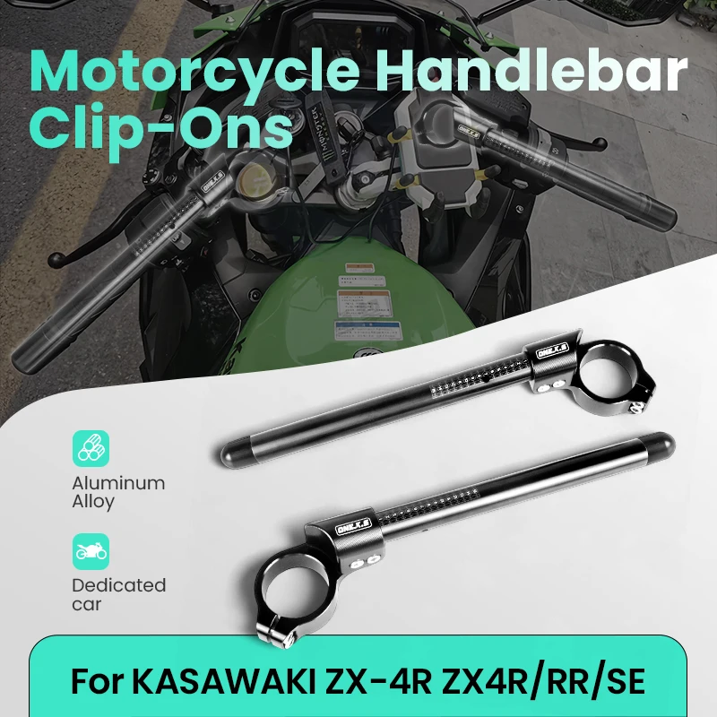 

45 мм мотоциклетный руль, гоночный регулируемый с ЧПУ для KASAWAKI ZX-4R ZX4R/RR/SE, зажим на вилке, трубчатая ручка для Racer