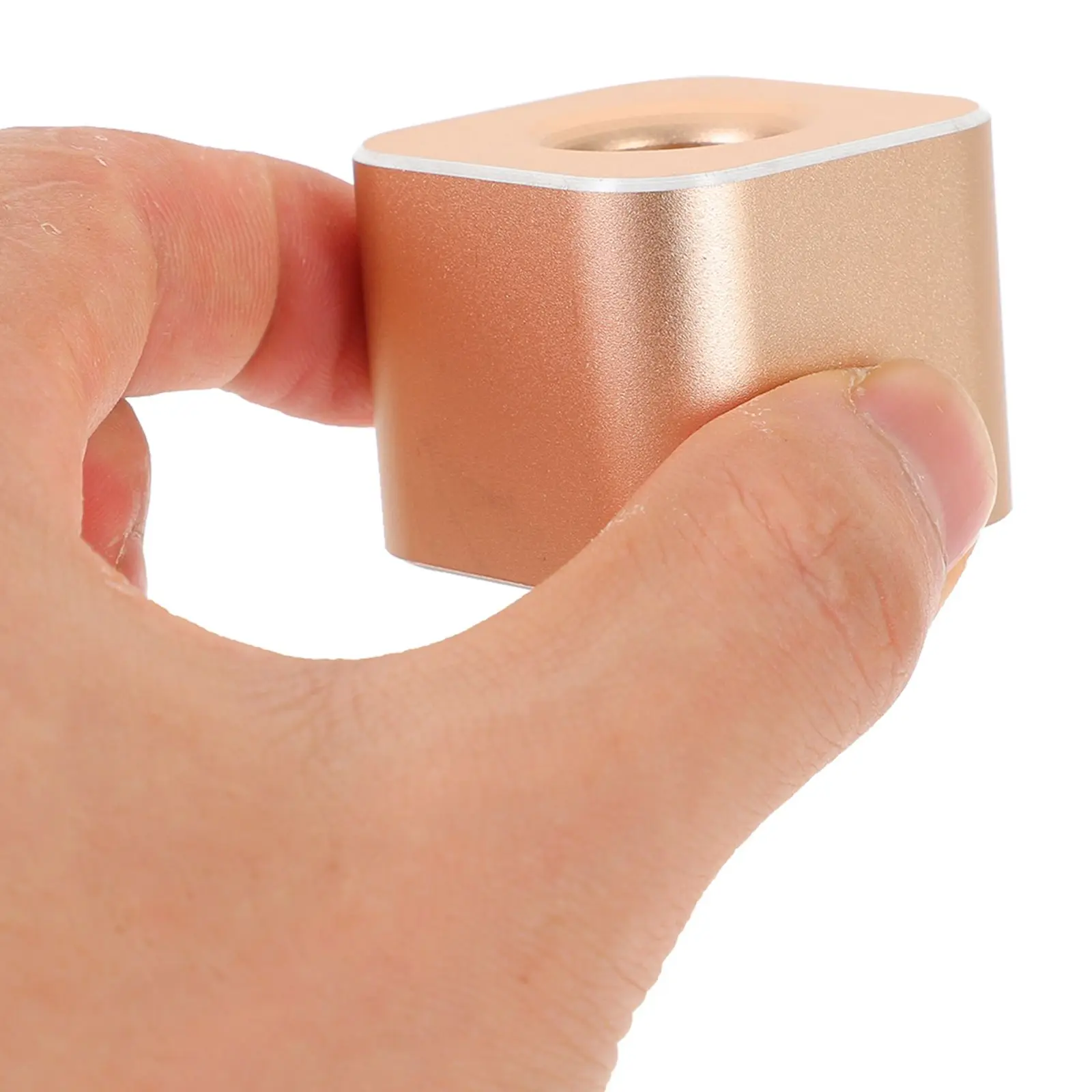 Metal Pen Holder Single Pen Stand Square Base Storage Rack for Desk Golden Color Fine Workmanship Practical Use