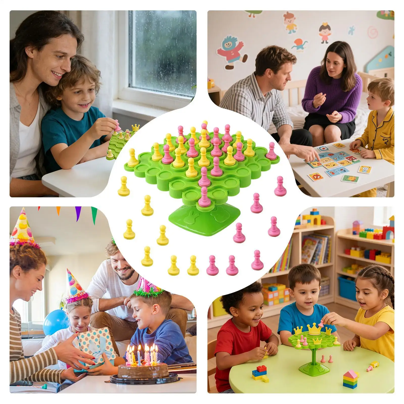 Gra Balansująca Przenośna 2-4 Gracze Rodzinna Gra Stołowa Puzzle Zabawka Drzewko Balansujące Edukacyjna Gra Stołowa Dla Dzieci Chłopców Dziewcząt