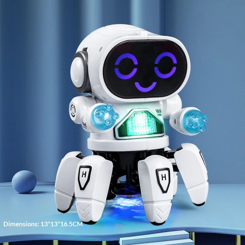 Singing Dancing Electric Six Claw Smart Robot Toy with LED Lights Music Sound Effects Viral Popular Stall Selling Kids Gift