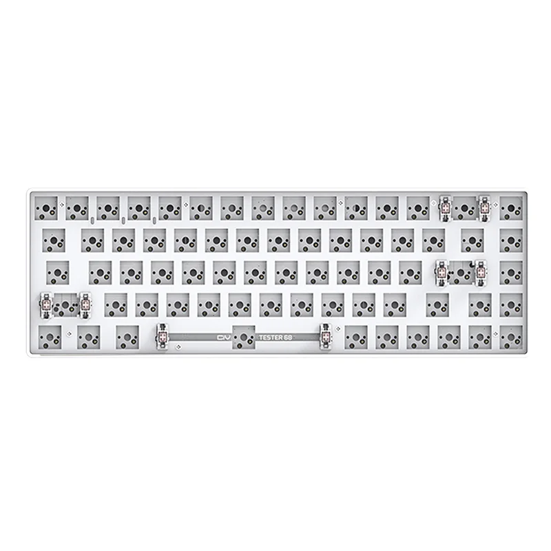 TESTER68 Customized Mechanical Keyboard Kit Hot Swap Kit 2.4G Dual Mode Bluetooth Wireless Keyboard White