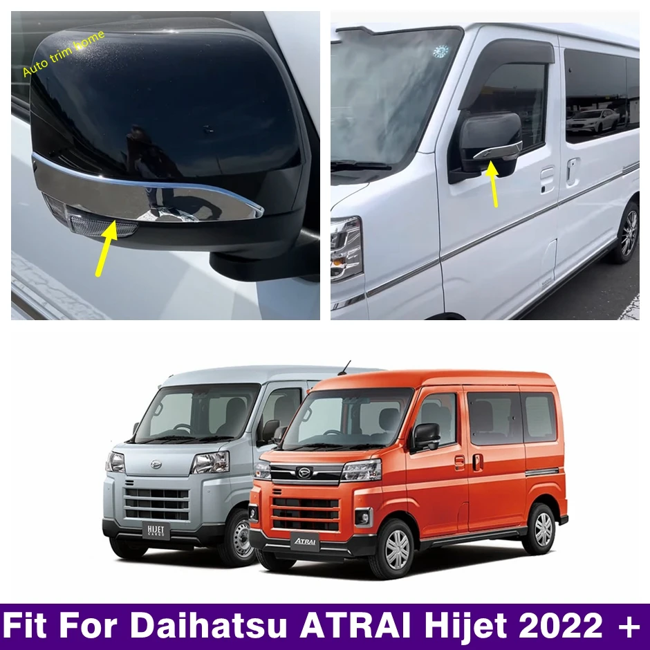 ABS Chrome Side Door Rearview Mirror Decoration Strips Streamer Cover Trim Car Styling For Daihatsu ATRAI Hijet 2022 Accessories