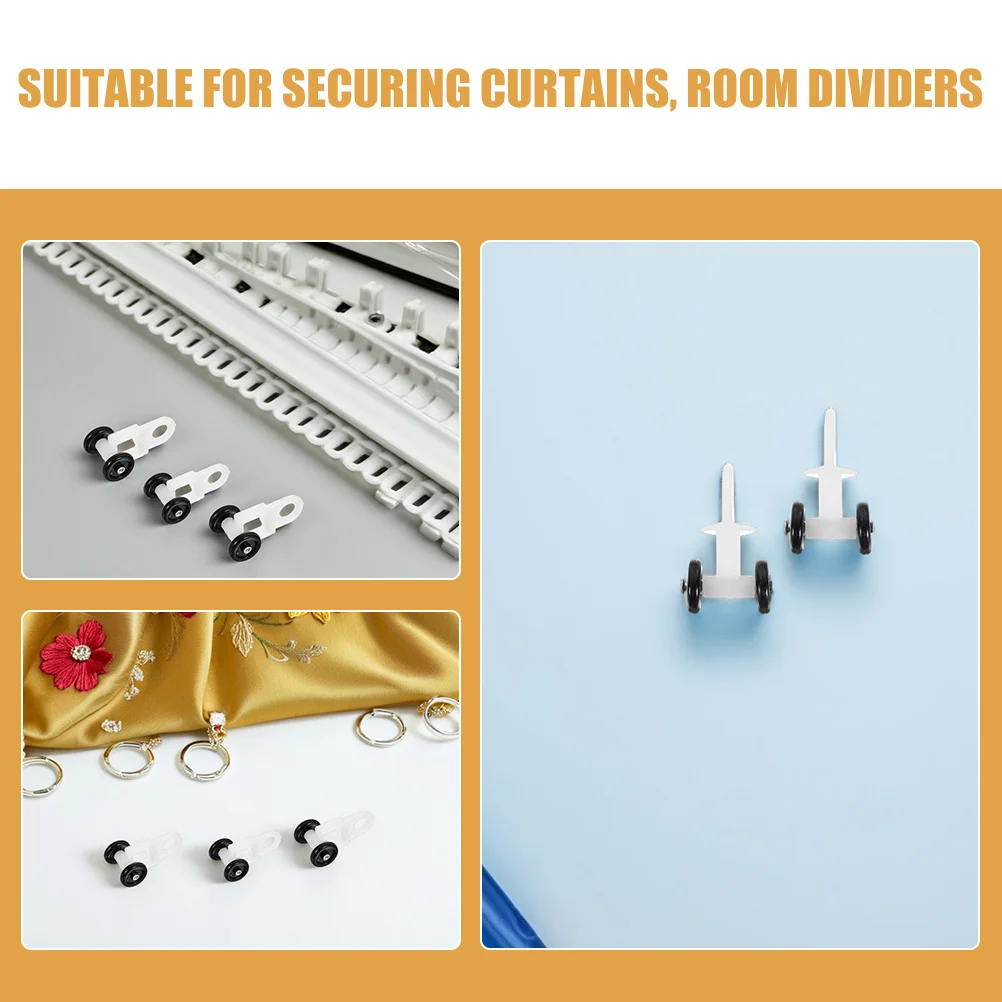 50 قطعة من ملحقات مسار الستارة بكرات منزلقة ناعمة مع تقنية تقليل الضوضاء لستائر النوافذ ومسارات السقف و #5