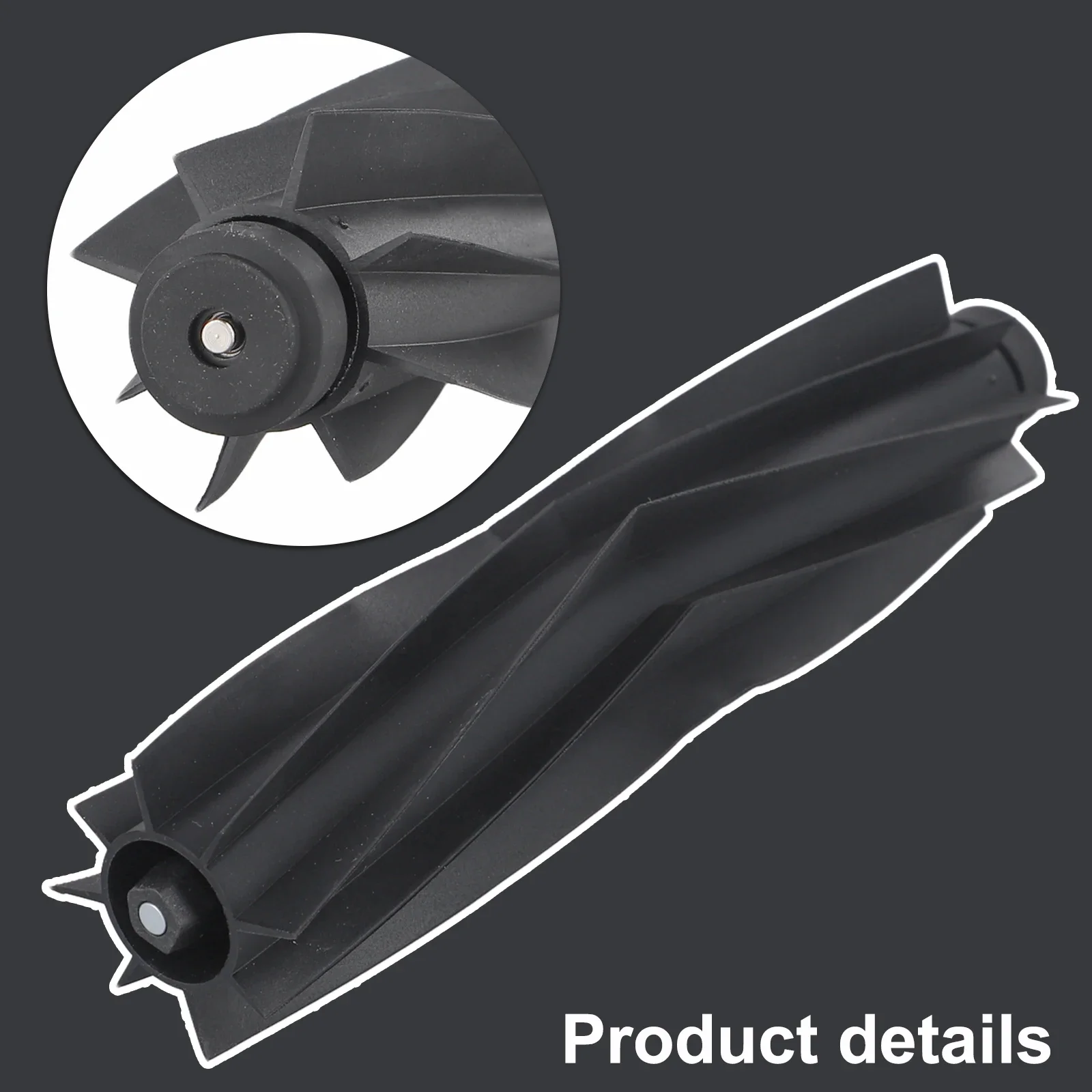 Rubber Brush Black Main Brush Carpet Cleaning Debris Removal Dust Removal Easy To Install Lint Removal Replaceable