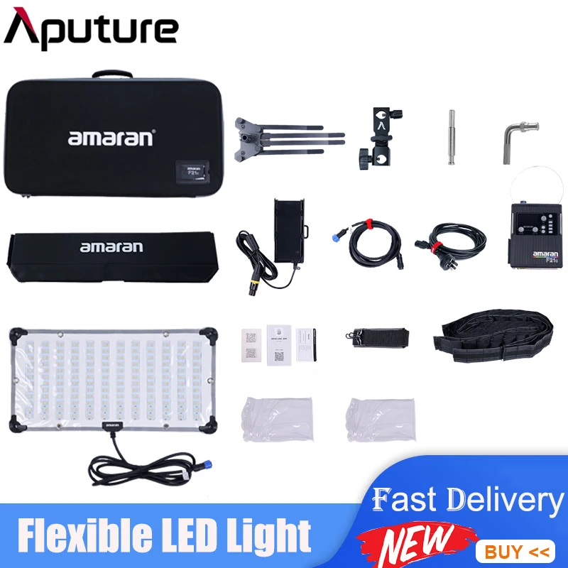 Aputure Amaran Flex 100W 200W Flexible Foldable Cloth LED Video Light 2500-7500K Bi-Color or Full Color LED Lighting