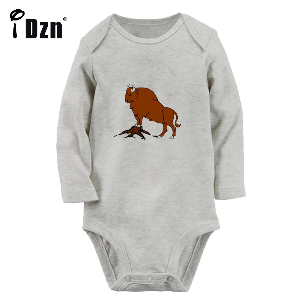 

Cute Little Bison Wild Bull Baby Boys Rompers Fun Animal Baby Girls Bodysuit Infant Long Sleeves Jumpsuit Newborn Soft Clothes