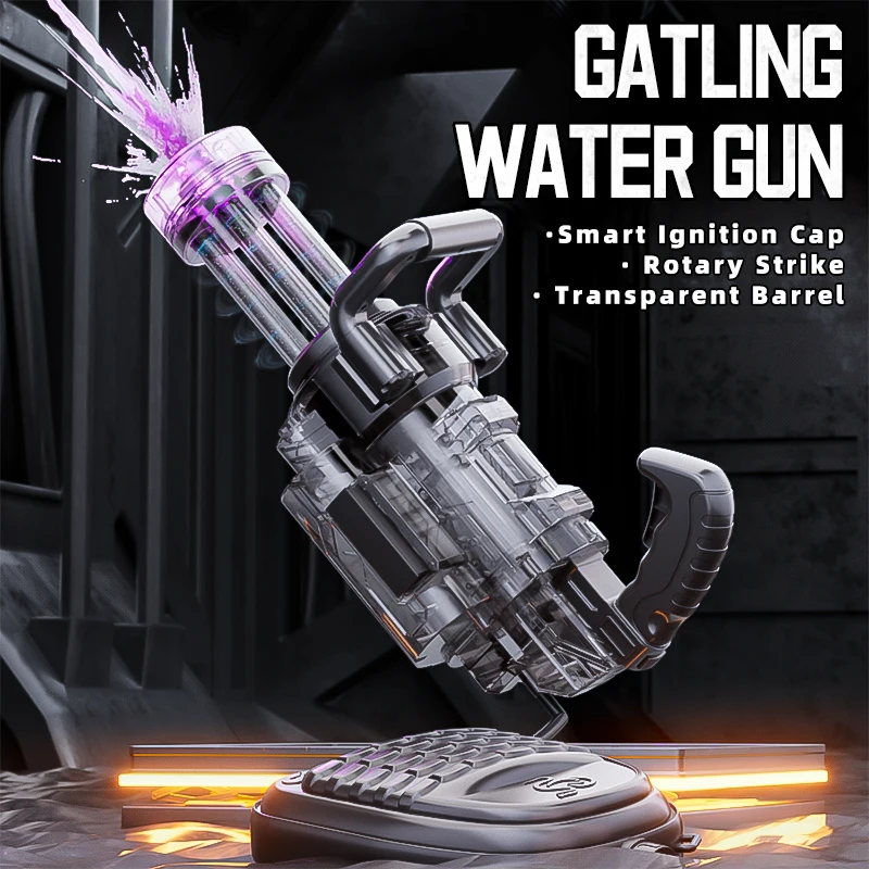 Children Simulated Firing Electric Water Gun Toy Gatling Automatic Continuous Shooting Water Pistol Summer Outdoor Toys for Kids view 5