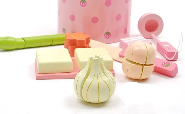 Simulação pote de vegetais cozinha de madeira cozinhar prentend jogar comida tofu faca pan conjunto jogar casa brinquedo criança presente aniversário