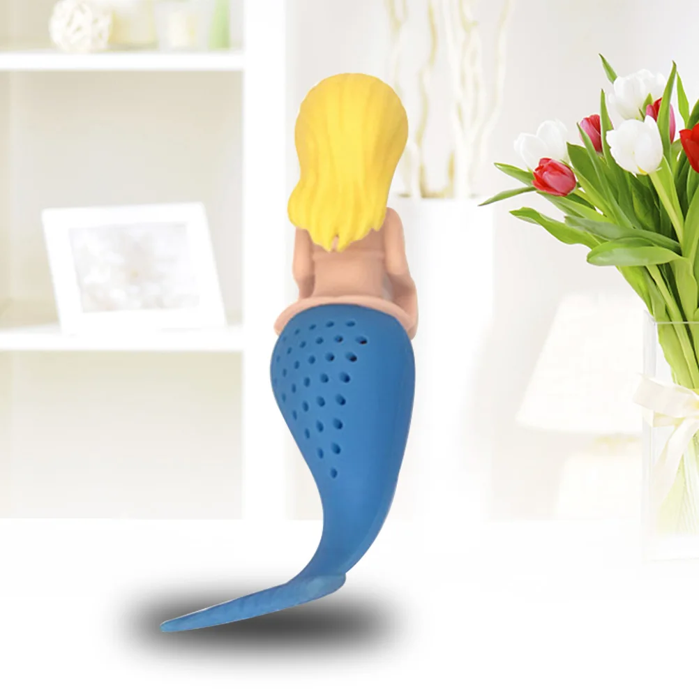 

Mermaid Silicone Tea Infuser Golden Yellow Loose Leaf Tea Strainer Filter Diffuser Cartoon Design Kitchen Tool Food Safe