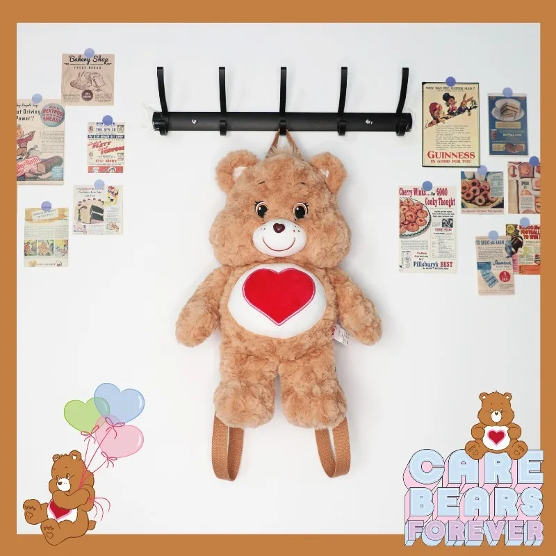 

Miniso's New Carebears Love Bear Warm Bear Backpack Plush Doll Backpack Rainbow Bear Storage Birthday Gift Christmas Gift