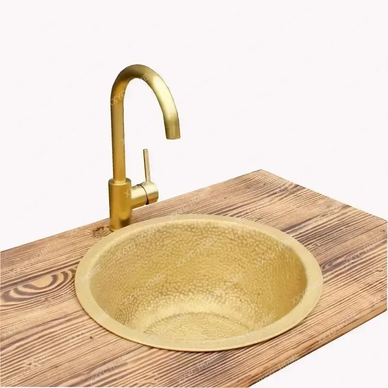 NNBeauty Salon Face Basin Bar Fruit Wash Tea Room Embedded On The Thickened Copper Basin