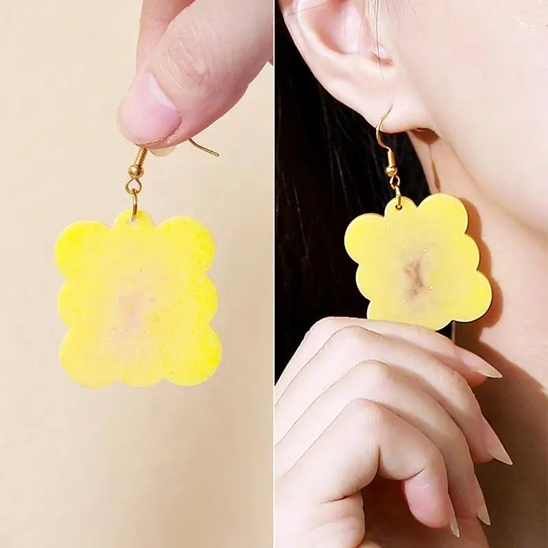 Kit 3 Moules Silicone Résine Époxy + Crochets Dorés Et Argentés – Idéal Pour Créer Boucles D'Oreilles Et Pendentifs DIY Personnalisés