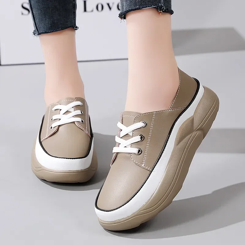 Women Shoes Flats Leather Sneakers Women 2024 Comfortable Female Casual Walking Footwear Fashion Large Size Loafers Shoes Women