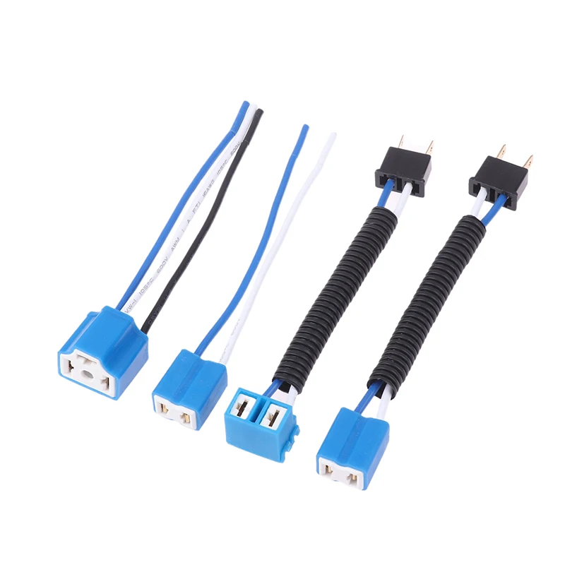 1PC H7 H4 Car Truck Female Male Ceramic Headlight Extension Connector Plug Light Lamp Bulb Socket Adapter 12V 4A