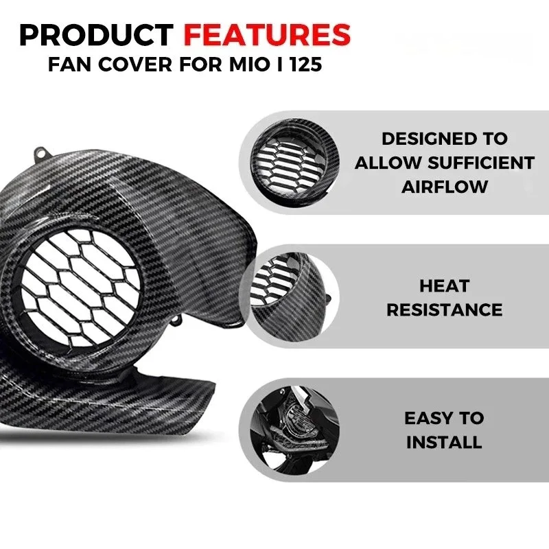 New Motorcycle Fan Cover Engine Radiator Guard Fairing For Yamaha MIO i 125 M3 Soul i 125 Scooter Cooling Protector Accessories