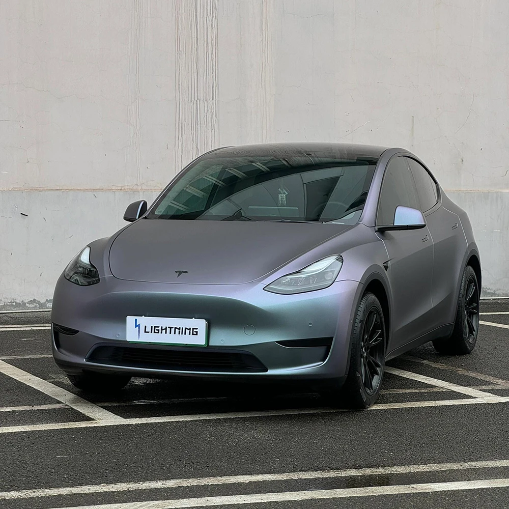 Оптовая продажа с фабрики съемный клей ПВХ без пузырьков воздуха ультра матовый волшебный серый фиолетовый автомобильная пленка винил