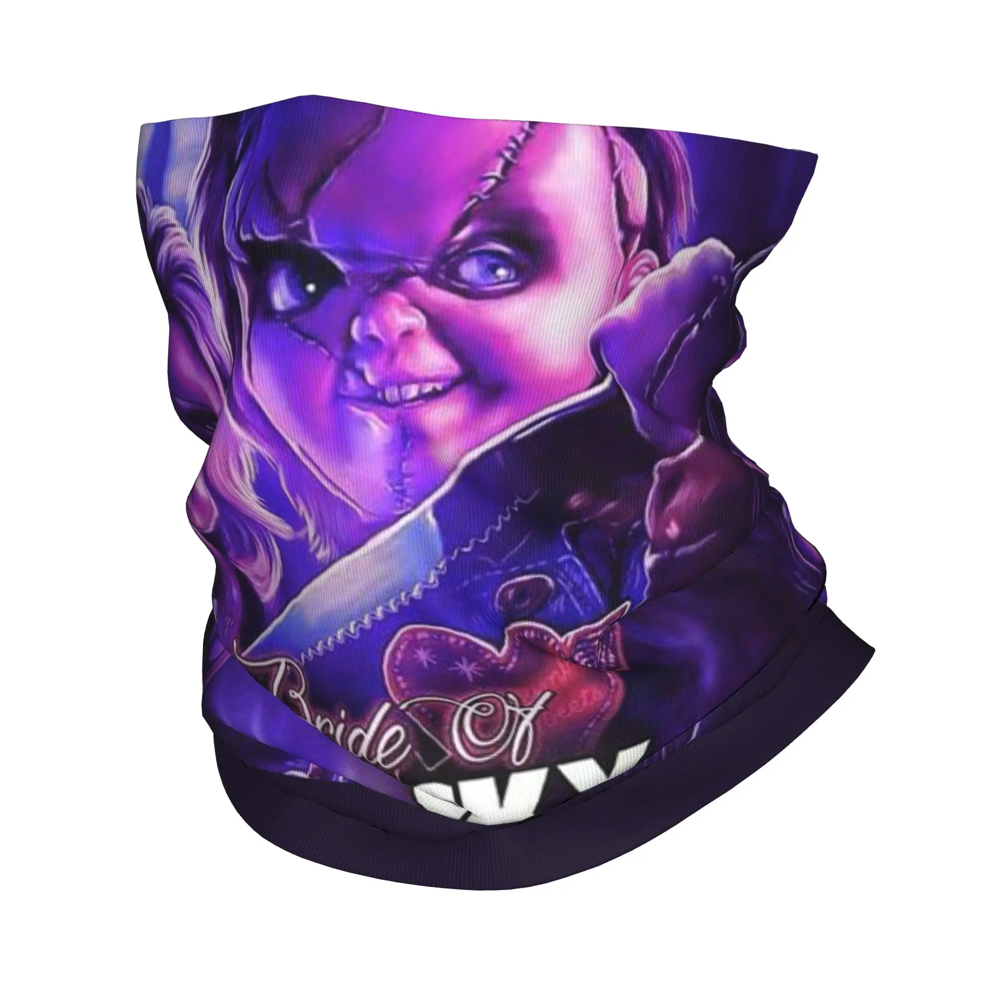 Custom Bride of Chucky Bandana Neck Gaiter UV Protection Face Scarf Cover Women Men Horror Movie Headwear Tube Balaclava