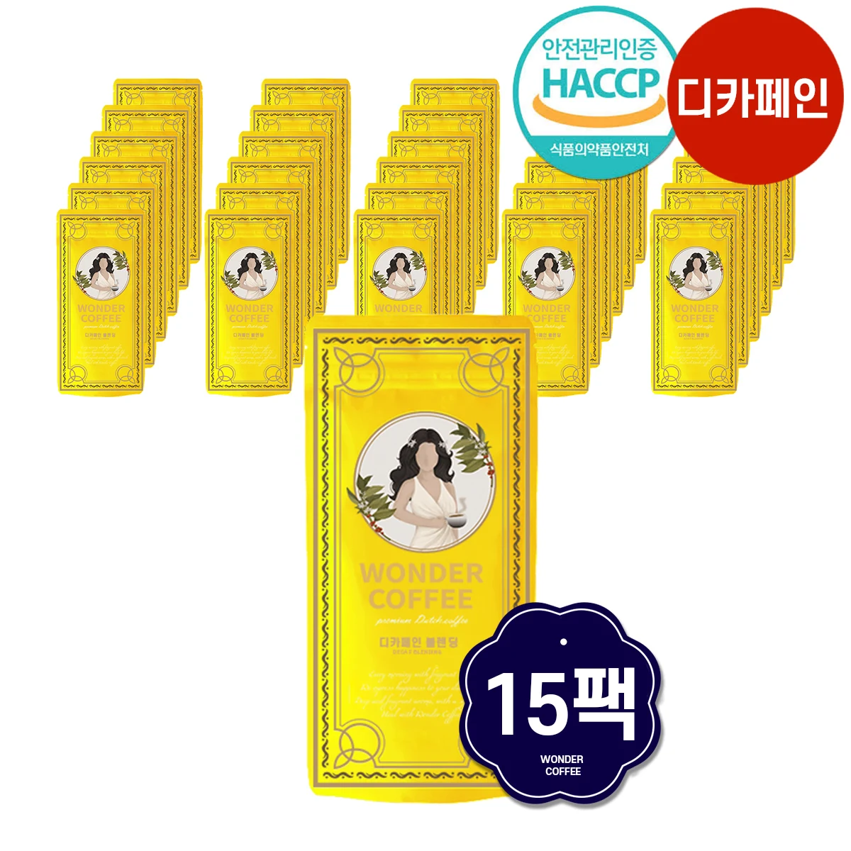 Wonder Dutch Coffee Mezcla decafinada Paquete de 15 concentrados de café molido de preparación en frío 30 ml