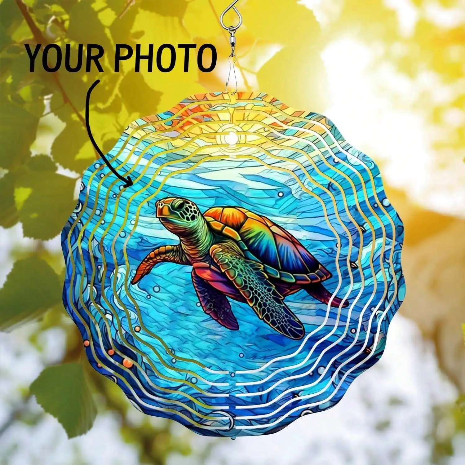 

Metal Wind Spinner Art Handmade Garden Decor Outdoor Hanging Ornament Yard Gift Heavy Duty Painted