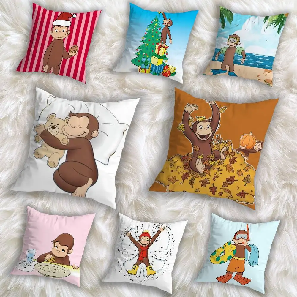 

cute Curious Mokey George Mr pillow cover living room sofa cushion cover bedroom room bed pillow cover home decoration