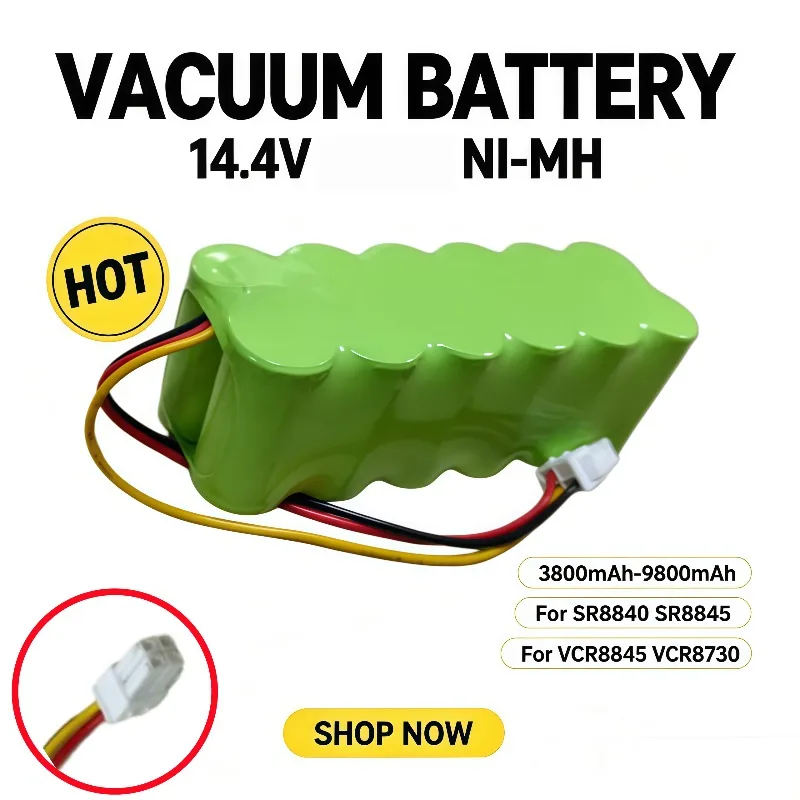 High‑Capacity 14.4V 3800‑9800mAh NI‑MH Battery For Butterfly SR8840 SR8845 SR8855 Robot Vacuum Cleaner