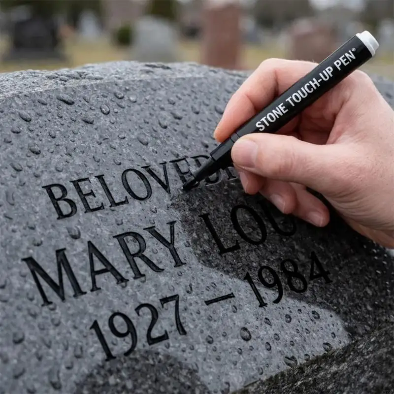CORA Golden Tombstone Marker Pen Waterproof Paint Pen For Restoring Grave Inscriptions Gravestone Lettering, Stone Painting