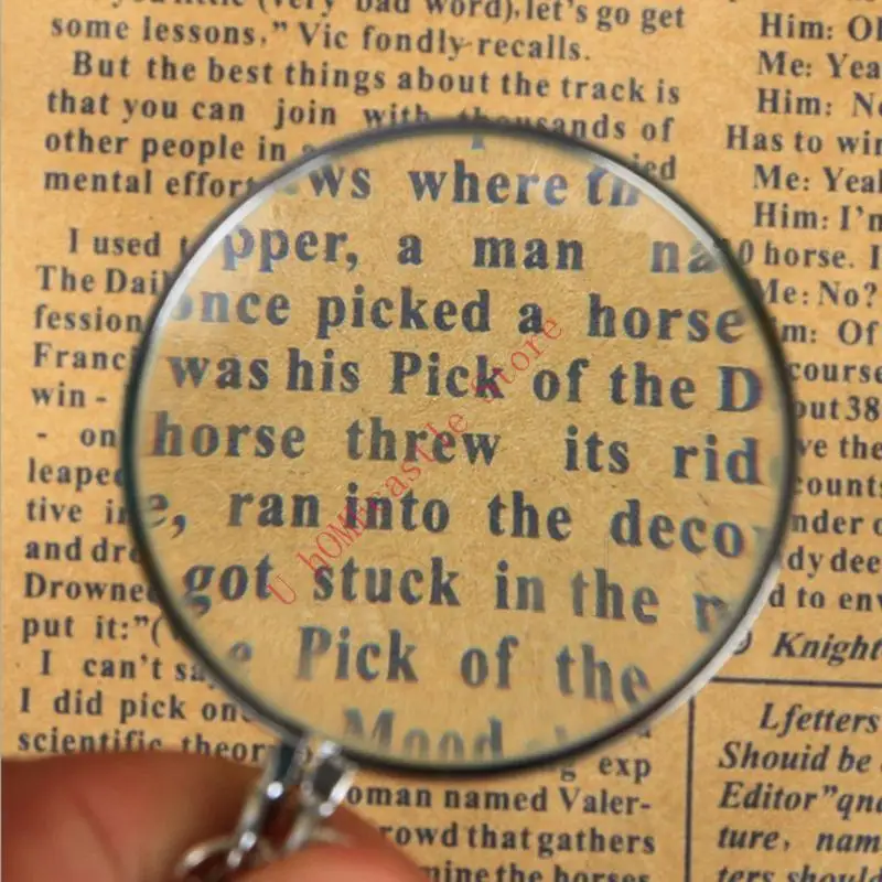 63HF Pendant Glass Necklace for Women Portable Fashion 6X Reading Newspaper Mirror for Elderly Gift