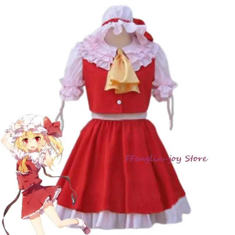 Game Touhou Project Shrine Maiden Flandre Scarlet Furandōru Sukāretto Cosplay Costume Wig Anime Sexy Woman Halloween Suit