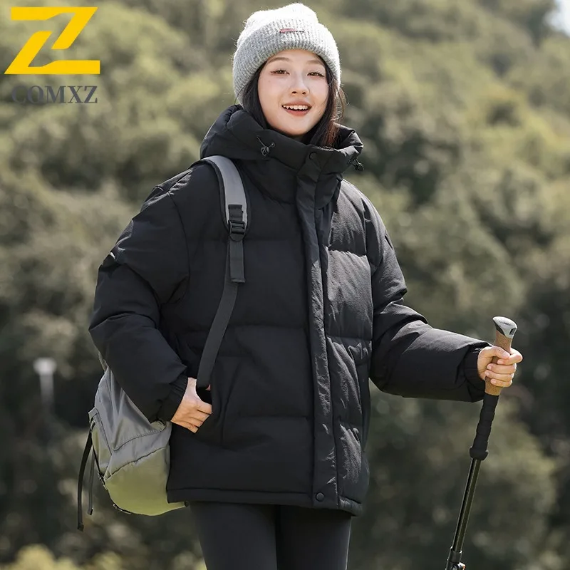 

COMXZ Мужская ветровка, водонепроницаемая куртка-пуховик с капюшоном, уличные велосипедные дорожные пальто для кемпинга, осенняя модная минималистичная куртка 2025